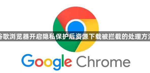 谷歌浏览器开启隐私保护后资源下载被拦截的处理方法1