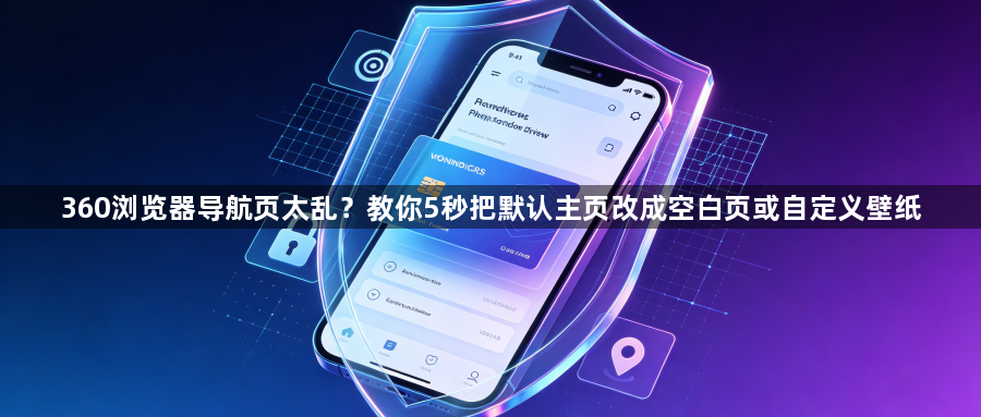 360浏览器导航页太乱？教你5秒把默认主页改成空白页或自定义壁纸1