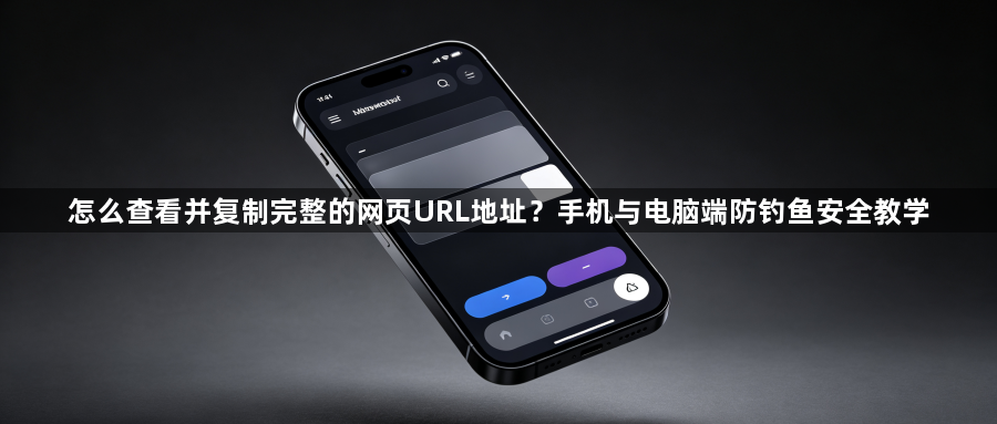 怎么查看并复制完整的网页URL地址？手机与电脑端防钓鱼安全教学1
