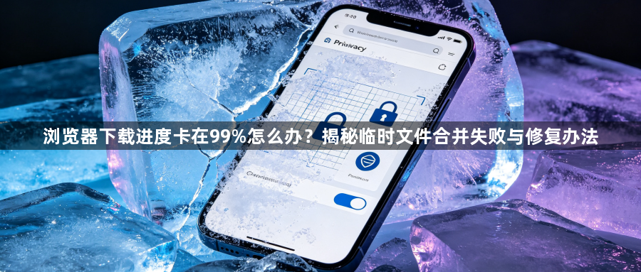 浏览器下载进度卡在99%怎么办?揭秘临时文件合并失败与修复办法1