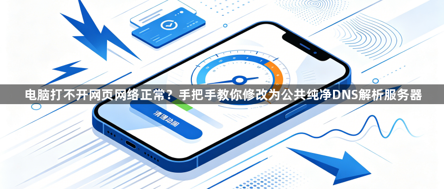 电脑打不开网页网络正常？手把手教你修改为公共纯净DNS解析服务器1